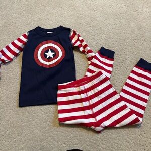 Hanna Andersson Marvel Captain America Long Sleeve Pajama Set US 4 100